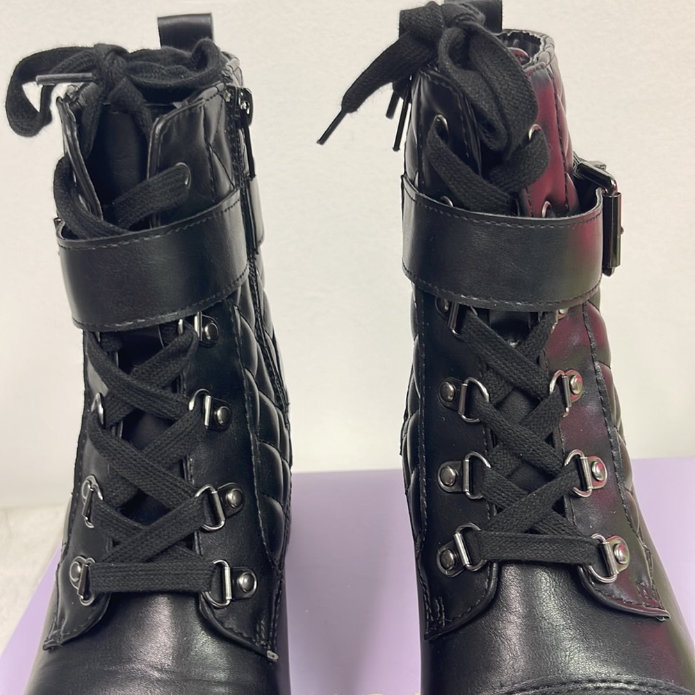 Brand new with box Women’s Madden Girl Black Harlow Combat Boots. Size is 9.5. - Picture 11 of 16